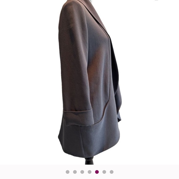 Aritzia Wilfred Chevalier Jacket Blazer Grey 6 pockets, silk trim - Picture 5 of 7